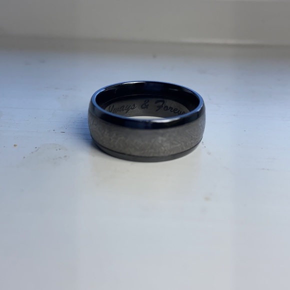 Gibeon Meteorite Black Zirconium 8mm Wedding Band